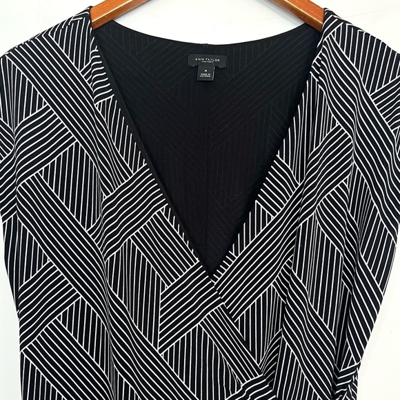 Ann Taylor Faux Wrap Tie Front Dress Sz M - Picture 2 of 5